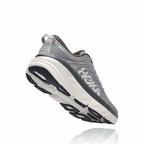 Hoka One One BONDI 7 Road Running Shoes For Men India Black/Grey IN-2051